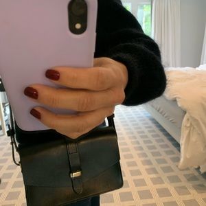 Perfect black leather crossbody bag Sezane